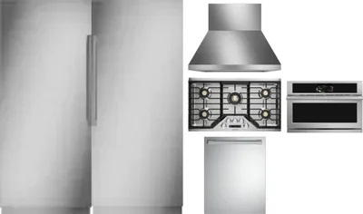 6 Piece Package Includes Refrigerator, Freezer, Cooktop, Wall Oven, Hood And Dishwasher