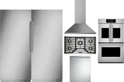 6 Piece Package Includes Refrigerator, Freezer, Cooktop, Wall Oven, Hood And Dishwasher