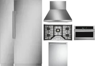 6 Piece Package Includes Refrigerator, Freezer, Cooktop, Wall Oven, Hood And Dishwasher