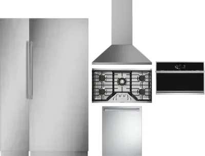 6 Piece Package Includes Refrigerator, Freezer, Cooktop, Wall Oven, Hood And Dishwasher