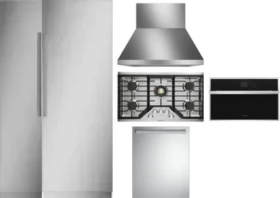 6 Piece Package Includes Refrigerator, Freezer, Cooktop, Wall Oven, Hood And Dishwasher