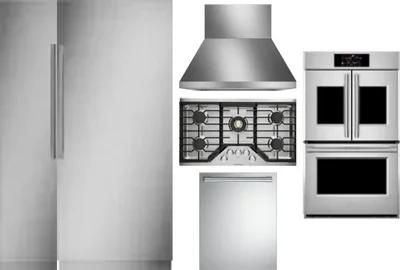 6 Piece Package Includes Refrigerator, Freezer, Cooktop, Wall Oven, Hood And Dishwasher
