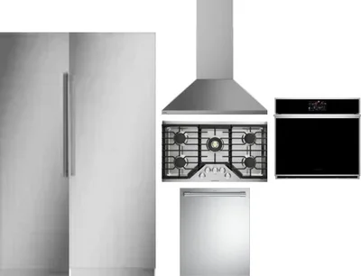 6 Piece Package Includes Refrigerator, Freezer, Cooktop, Wall Oven, Hood And Dishwasher
