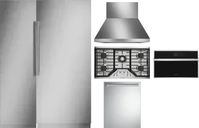 6 Piece Package Includes Refrigerator, Freezer, Cooktop, Wall Oven, Hood And Dishwasher