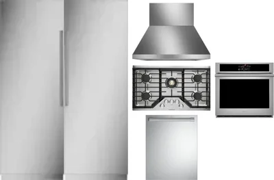 6 Piece Package Includes Refrigerator, Freezer, Cooktop, Wall Oven, Hood And Dishwasher