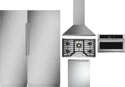 6 Piece Package Includes Refrigerator, Freezer, Cooktop, Wall Oven, Hood And Dishwasher