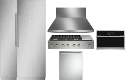 6 Piece Package Includes Refrigerator, Freezer, Cooktop, Wall Oven, Hood And Dishwasher