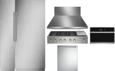 6 Piece Package Includes Refrigerator, Freezer, Cooktop, Wall Oven, Hood And Dishwasher