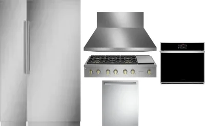 6 Piece Package Includes Refrigerator, Freezer, Cooktop, Wall Oven, Hood And Dishwasher