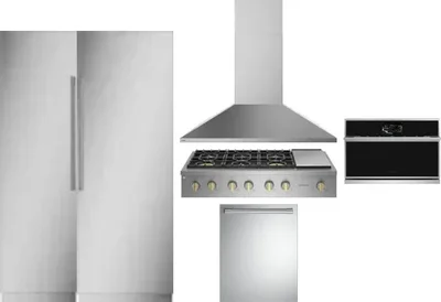 6 Piece Package Includes Refrigerator, Freezer, Cooktop, Wall Oven, Hood And Dishwasher