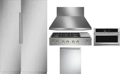 6 Piece Package Includes Refrigerator, Freezer, Cooktop, Wall Oven, Hood And Dishwasher