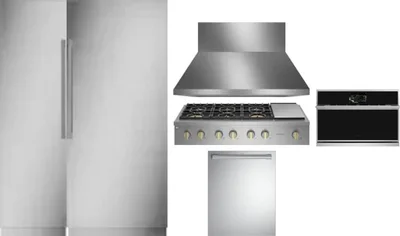 6 Piece Package Includes Refrigerator, Freezer, Cooktop, Wall Oven, Hood And Dishwasher