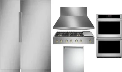 6 Piece Package Includes Refrigerator, Freezer, Cooktop, Wall Oven, Hood And Dishwasher