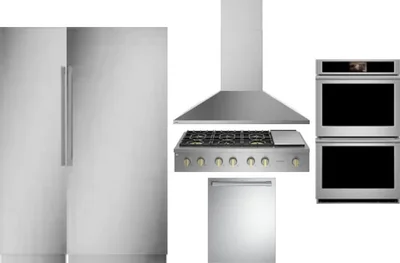6 Piece Package Includes Refrigerator, Freezer, Cooktop, Wall Oven, Hood And Dishwasher