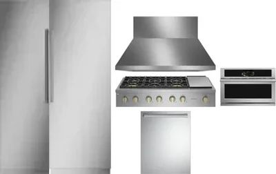 6 Piece Package Includes Refrigerator, Freezer, Cooktop, Wall Oven, Hood And Dishwasher