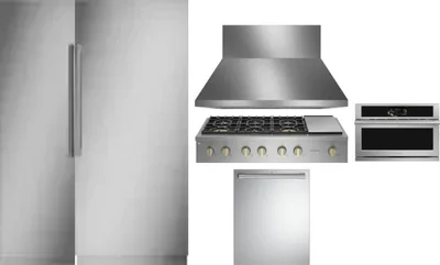 6 Piece Package Includes Refrigerator, Freezer, Cooktop, Wall Oven, Hood And Dishwasher