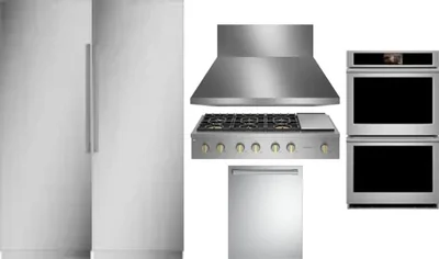6 Piece Package Includes Refrigerator, Freezer, Cooktop, Wall Oven, Hood And Dishwasher