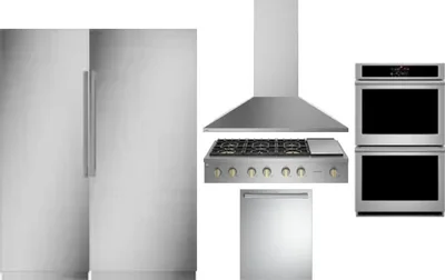 6 Piece Package Includes Refrigerator, Freezer, Cooktop, Wall Oven, Hood And Dishwasher