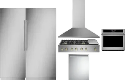 6 Piece Package Includes Refrigerator, Freezer, Cooktop, Wall Oven, Hood And Dishwasher