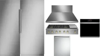 6 Piece Package Includes Refrigerator, Freezer, Cooktop, Wall Oven, Hood And Dishwasher