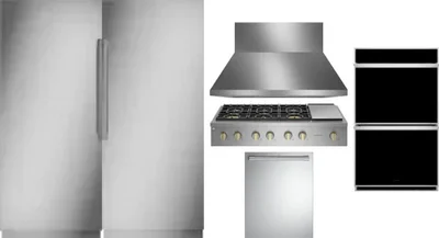 6 Piece Package Includes Refrigerator, Freezer, Cooktop, Wall Oven, Hood And Dishwasher