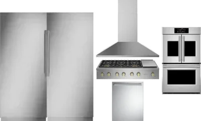 6 Piece Package Includes Refrigerator, Freezer, Cooktop, Wall Oven, Hood And Dishwasher