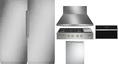 6 Piece Package Includes Refrigerator, Freezer, Cooktop, Wall Oven, Hood And Dishwasher