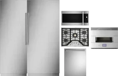 6 Piece Package Includes Refrigerator, Freezer, Cooktop, Wall Oven, Microwave And Dishwasher