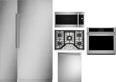 6 Piece Package Includes Refrigerator, Freezer, Cooktop, Wall Oven, Microwave And Dishwasher