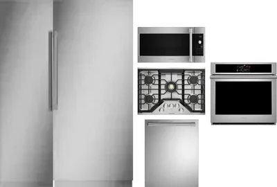 6 Piece Package Includes Refrigerator, Freezer, Cooktop, Wall Oven, Microwave And Dishwasher