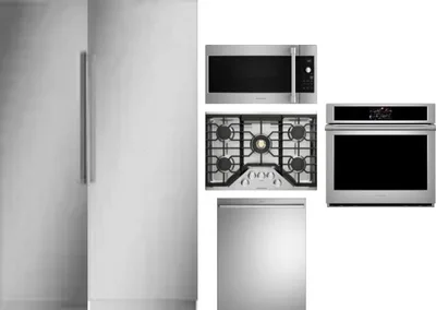 6 Piece Package Includes Refrigerator, Freezer, Cooktop, Wall Oven, Microwave And Dishwasher