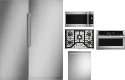 6 Piece Package Includes Refrigerator, Freezer, Cooktop, Wall Oven, Microwave And Dishwasher