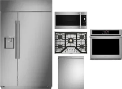5 Piece Package Includes Refrigerator, Cooktop, Wall Oven, Microwave And Dishwasher