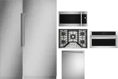 6 Piece Package Includes Refrigerator, Freezer, Cooktop, Wall Oven, Microwave And Dishwasher