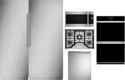 6 Piece Package Includes Refrigerator, Freezer, Cooktop, Wall Oven, Microwave And Dishwasher
