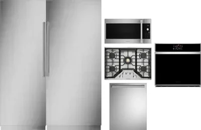 6 Piece Package Includes Refrigerator, Freezer, Cooktop, Wall Oven, Microwave And Dishwasher