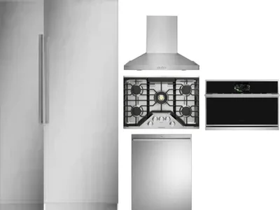 6 Piece Package Includes Refrigerator, Freezer, Cooktop, Wall Oven, Hood And Dishwasher