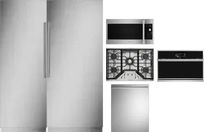 6 Piece Package Includes Refrigerator, Freezer, Cooktop, Wall Oven, Microwave And Dishwasher