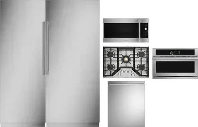 6 Piece Package Includes Refrigerator, Freezer, Cooktop, Wall Oven, Microwave And Dishwasher