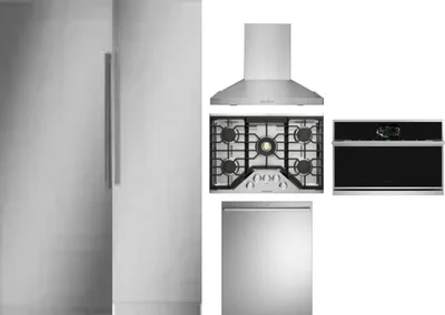 6 Piece Package Includes Refrigerator, Freezer, Cooktop, Wall Oven, Hood And Dishwasher