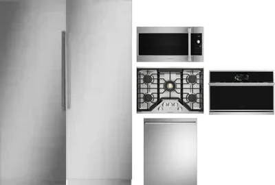 6 Piece Package Includes Refrigerator, Freezer, Cooktop, Wall Oven, Microwave And Dishwasher