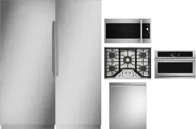 6 Piece Package Includes Refrigerator, Freezer, Cooktop, Wall Oven, Microwave And Dishwasher