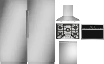 6 Piece Package Includes Refrigerator, Freezer, Cooktop, Wall Oven, Hood And Dishwasher