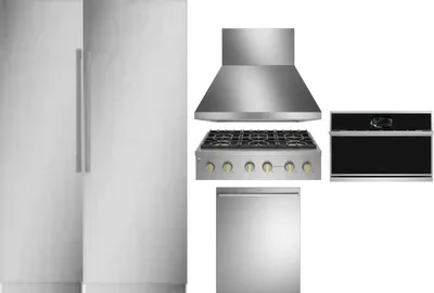6 Piece Package Includes Refrigerator, Freezer, Cooktop, Wall Oven, Hood And Dishwasher