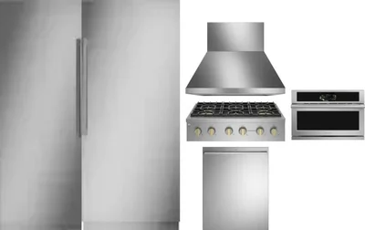 6 Piece Package Includes Refrigerator, Freezer, Cooktop, Wall Oven, Hood And Dishwasher