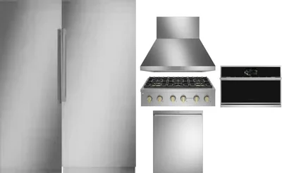 6 Piece Package Includes Refrigerator, Freezer, Cooktop, Wall Oven, Hood And Dishwasher