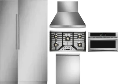 6 Piece Package Includes Refrigerator, Freezer, Cooktop, Wall Oven, Hood And Dishwasher