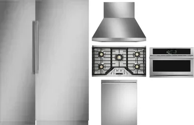 6 Piece Package Includes Refrigerator, Freezer, Cooktop, Wall Oven, Hood And Dishwasher