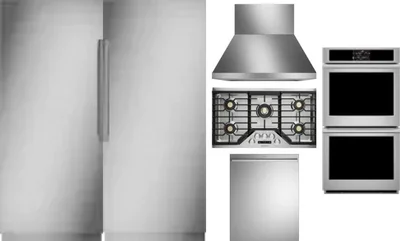 6 Piece Package Includes Refrigerator, Freezer, Cooktop, Wall Oven, Hood And Dishwasher