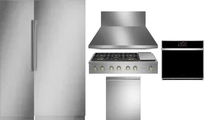 6 Piece Package Includes Refrigerator, Freezer, Cooktop, Wall Oven, Hood And Dishwasher